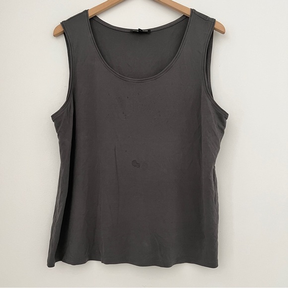 Gray Eileen Fisher Silk Tank Top Sweater Sz Large L - Picture 1 of 9